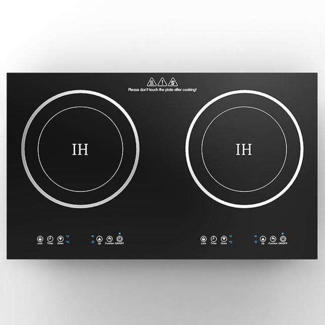 2-Burner Built-In Induction Cooktop with 1800W High-Power Burners and Anti-Corrosion Base