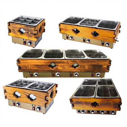 Commercial Stainless Steel Oden Hot Pot Cooker for Fish Balls, Noodles and Snack Service