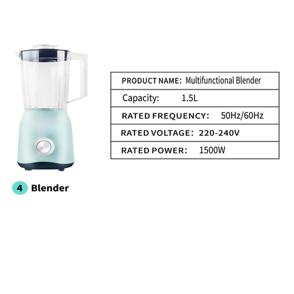Portable 4-in-1 Household Kitchen Appliance Set Juicer Grinder Kettle Whisk