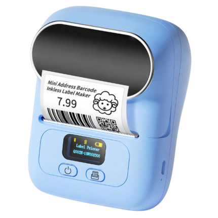 Portable Thermal Label Printer 103.2mm Wide Printing Type-C Fast Charge – Blue