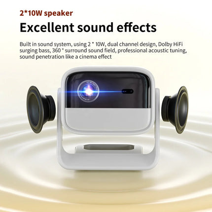 All-in-One Mini DLP Projector with Native 1080P, Android 11 System & Long-Life Battery