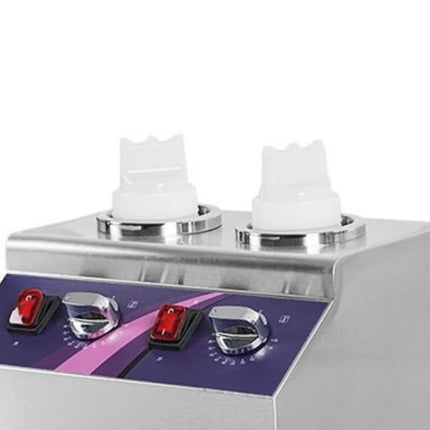 Commercial Dual Sauce & Chocolate Heating Dispenser with Precision Pump System
