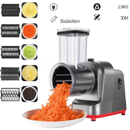 Household Electric Vegetable Cutter and Slicer with Grater and Chopper Function 500W