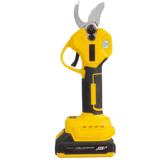 Cordless Garden Pruning Shears 21V Electric Brushless Cutter 2 Batteries 30mm Branch Cutting