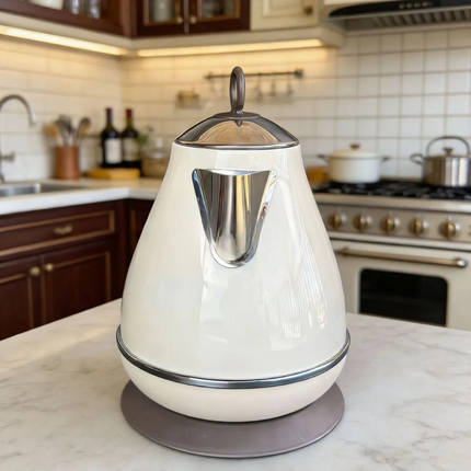Vintage Retro Style Stainless Steel Electric Kettle 1.7L with Digital Controls