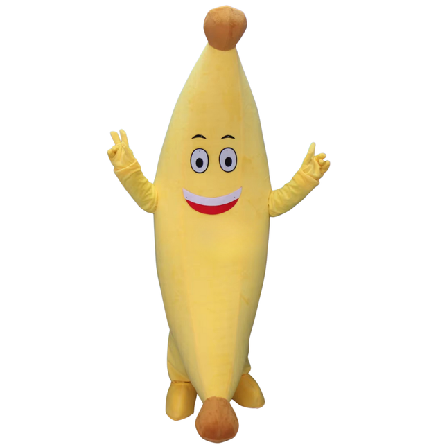 Adult Banana Mascot Outfit Soft Plush Full-Body Fruit Character Suit for Parties Events