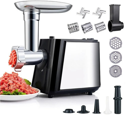 Electric Meat Grinder 1000W with Stainless Steel Housing and Simple Button Control