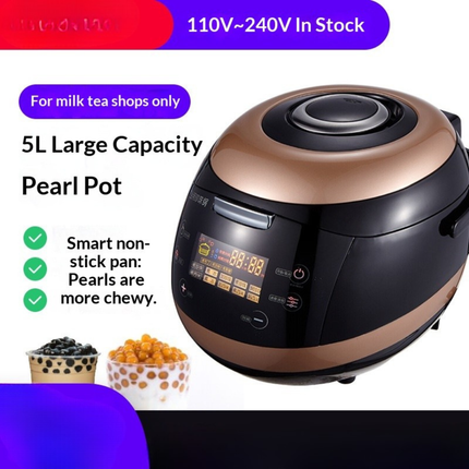Commercial Automatic Pearl Boiling Pot 5L Electric Cooker with Digital Controls 2500W