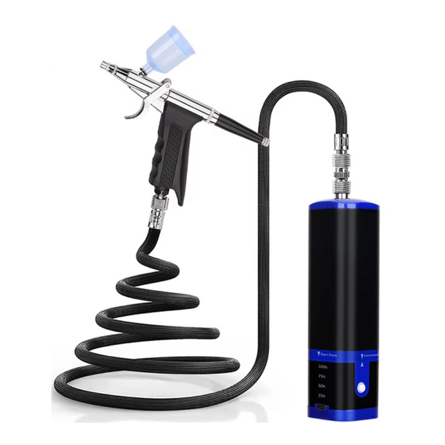 Portable Wireless Airbrush Kit USB Rechargeable Mini Compressor for Makeup Nail Art Cake Decorating