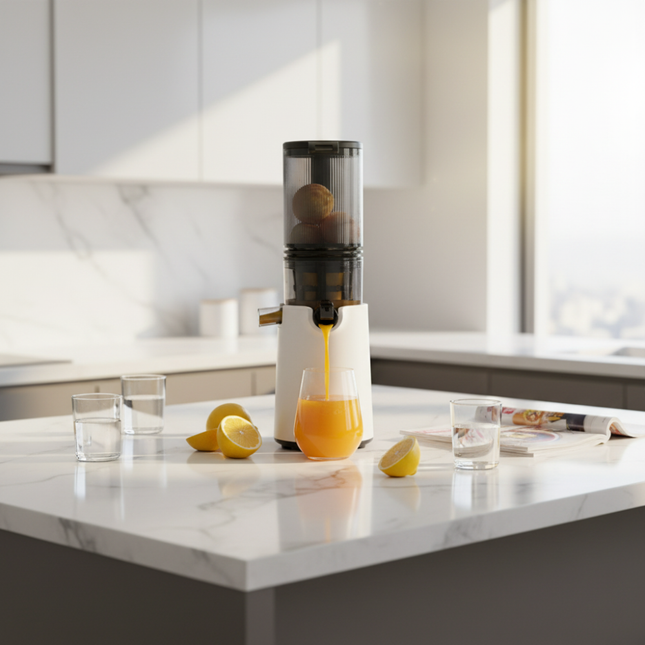 Heavy Duty Electric Cold Press Juicer 150W Quiet Motor Slow Speed Fruit and Vegetable Processor