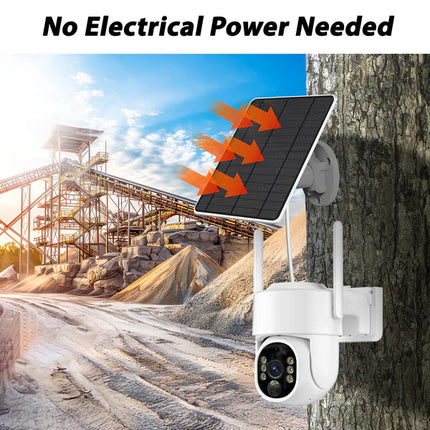 Smart Solar Surveillance Camera 3MP with AI Motion Alerts, Full-Color Night View, Weatherproof Design