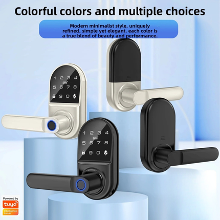 Smart Keyless Door Handle Lock with Fingerprint Reader, PIN Code and NFC Unlock