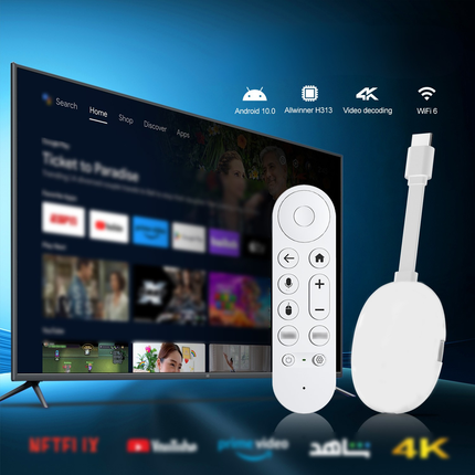 Android 10 Smart TV Stick Quad Core Media Player 2GB/8GB with Dual WiFi Voice Remote