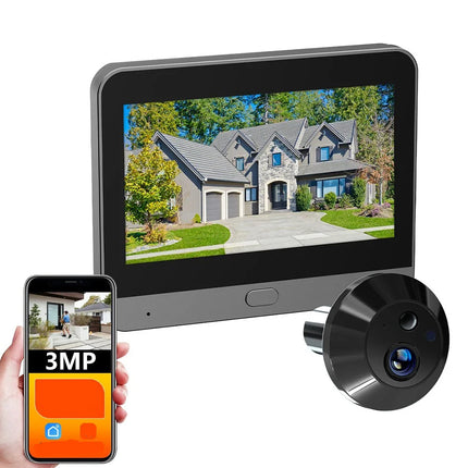 Smart WiFi Door Eye Camera with 4.3” Screen, PIR Alerts & Mobile Access