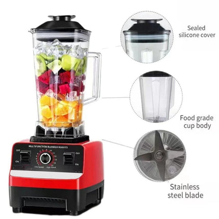 Countertop Blender 2200W High Power 2L Knob Control Black Red