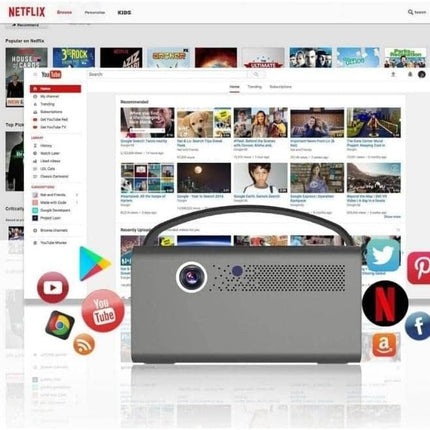 Compact HD DLP Mini Projector with 600 ANSI Brightness, Auto Focus & Wireless Connectivity