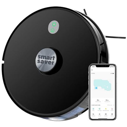 Robot Vacuum and Mop Cleaner with Laser Navigation, 3 Suction Levels and Water Tank
