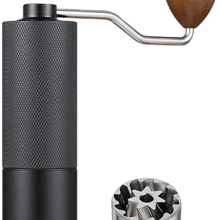 Precision Manual Coffee Grinder with Adjustable Digital Grind & Stainless Steel Burr – Black