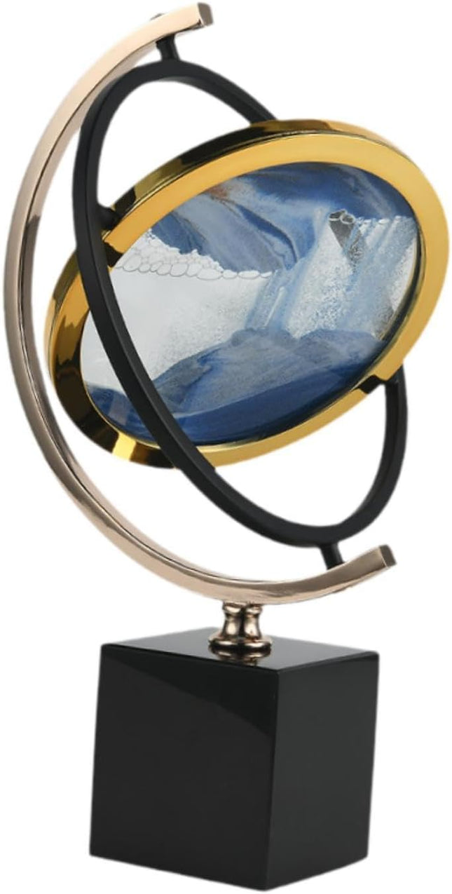 Premium Marble Base Globe Ornament with Zinc Alloy Frame for Modern Interiors