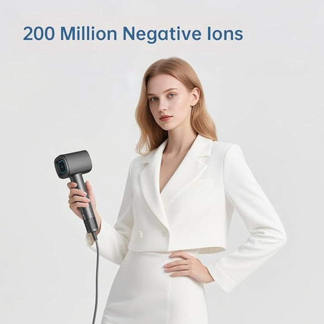 1600W Compact Ionic Hair Dryer Fast Dry Motor Lightweight Quiet Hair Styling Tool