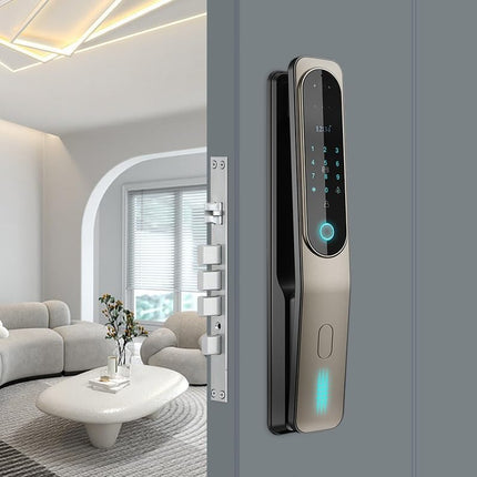 6-in-1 Smart Door Lock with Fingerprint, 3D Face, App, Password, Card & Key
