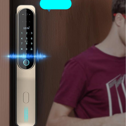 6-in-1 Smart Door Lock with Fingerprint, 3D Face, App, Password, Card & Key