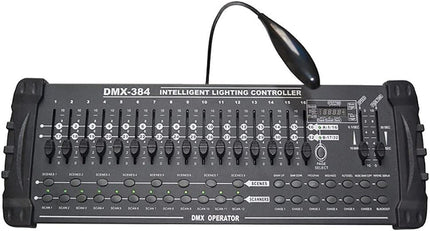 384 Channel DMX512 Stage Lighting Controller with MIDI Control and LED Display