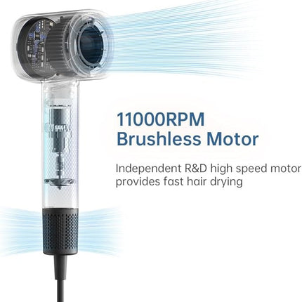 1600W Compact Ionic Hair Dryer Fast Dry Motor Lightweight Quiet Hair Styling Tool