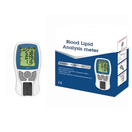 Portable Blood Lipid Meter Kit with Lancing Device and Travel Case – Measures TC, HDL, LDL