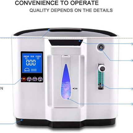 Portable 7L Oxygen Concentrator with HD Touch Screen, Adjustable 30–90% Oxygen Flow for Home and Travel
