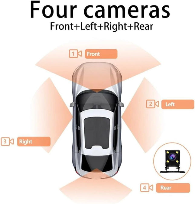 Multi-Lens Car Dash Camera – 4-Lens Recording, 110° Wide-Angle Front View, 2" IPS Screen