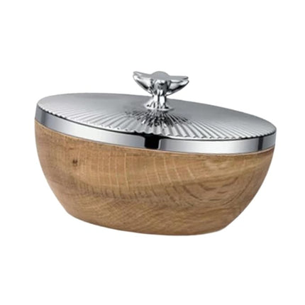 Decorative Storage Jar with Flower Handle and Airtight Beech Wood Base – Kitchen & Home Storage