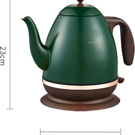 1.5L Retro Electric Kettle with Double Wall Stainless Steel Interior and 360° Swivel Base Blue