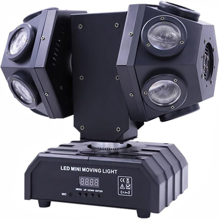 120W RGBW Double-Ball Moving Head Beam Light – Party, Stage, Bar & Home Disco