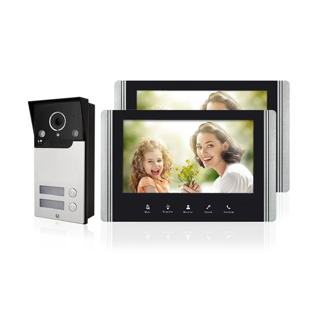 7 Inch Video Door Intercom System with Dual Indoor Monitors and Night Vision Outdoor Camera