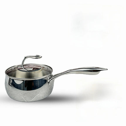16cm or 18cm Stainless Steel Cooking Pot 2.3mm Thick Deep Saucepan for Milk Soup and Noodles