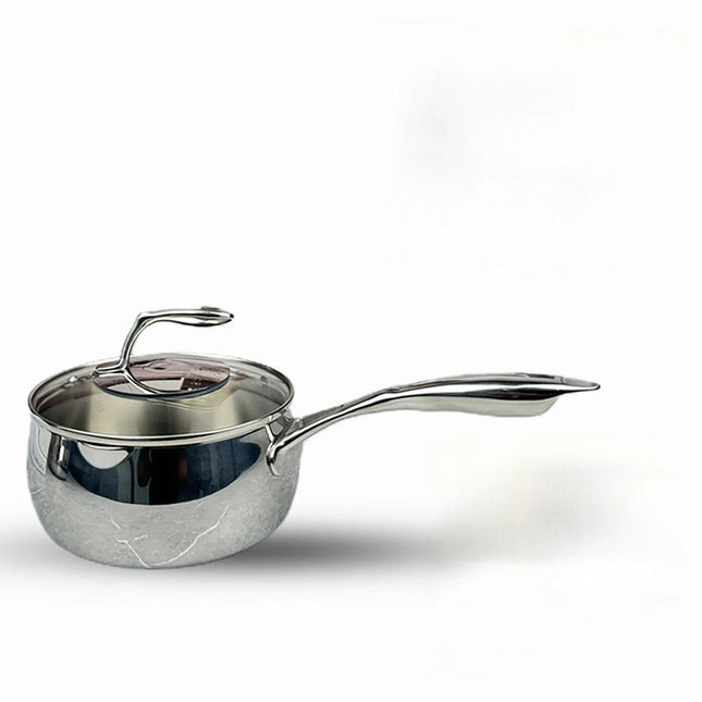 16cm or 18cm Stainless Steel Cooking Pot 2.3mm Thick Deep Saucepan for Milk Soup and Noodles