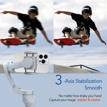 Portable 3-Axis Handheld Smartphone Gimbal Stabilizer – Foldable Design for Vlogging and Live Streaming