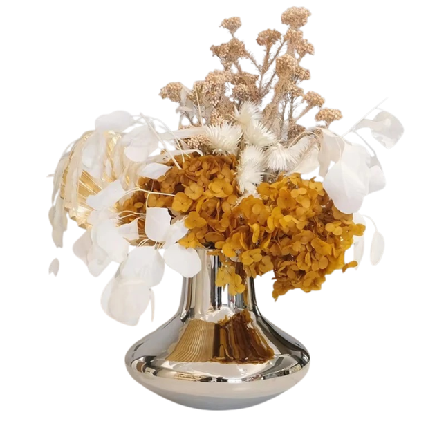 Modern Stainless Steel Vase with Mirror Finish for Home and Office Decoration