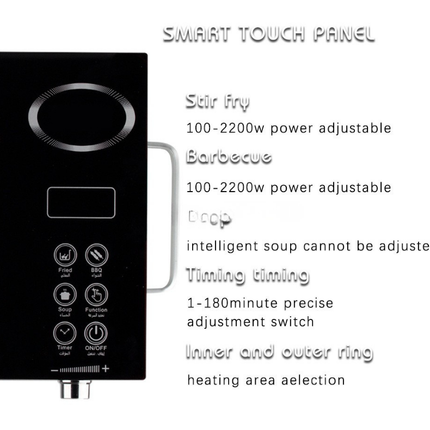3500W Single Induction Cooktop with Sensor Touch Controls and Toughened Glass Panel