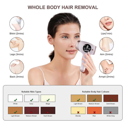 Portable Quartz Lamp IPL Hair Remover with Freezing Point Function