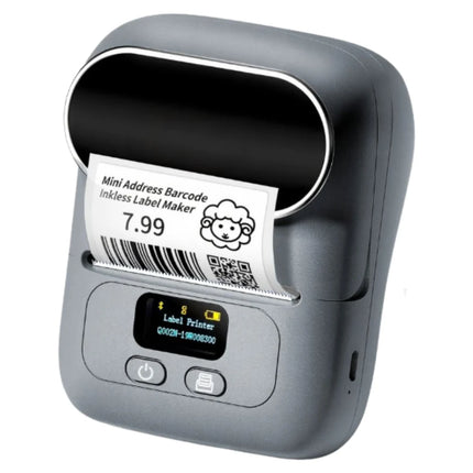 Rechargeable Smart Label Printer 20-50mm Wide Stickers 1200mAh Type-C Grey
