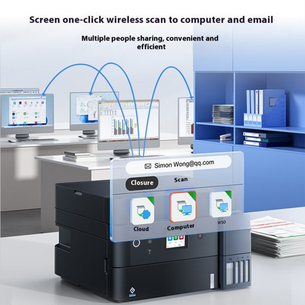 Wireless WiFi Color Ink Tank All-in-One Printer Scanner Copier Duplex Printing for Home Office