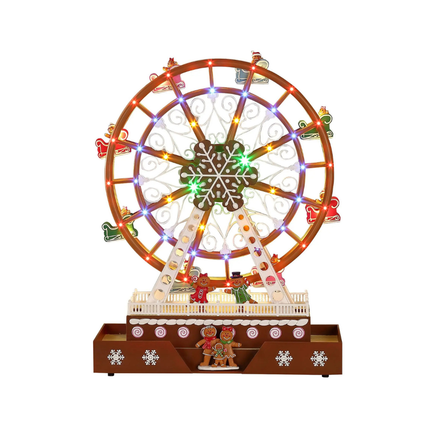Rotating Christmas Ferris Wheel Ornament with LED Lights and Music