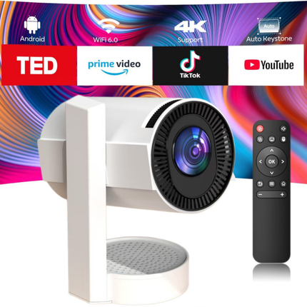 Portable Smart Projector with Wireless Screen Casting, Android 11 and HD Display