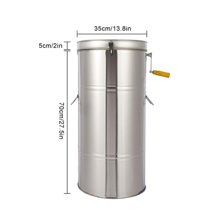 Manual 2 Frame Stainless Steel Honey Extractor for Beekeeping with Hand Crank