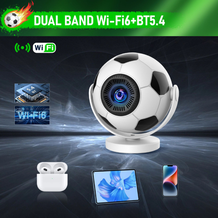Portable Smart Projector with Android System, 720P LCD Display and Manual Focus