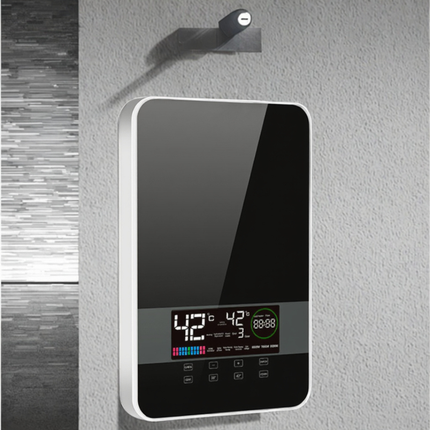 Wall-Mounted Smart Instant Electric Water Heater with Touch Control & Glass Panel