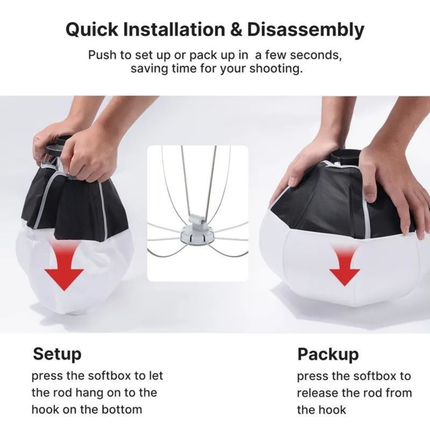 30cm Mini Bowens Lantern Softbox – Foldable 360° Light Diffuser for Photography and Video