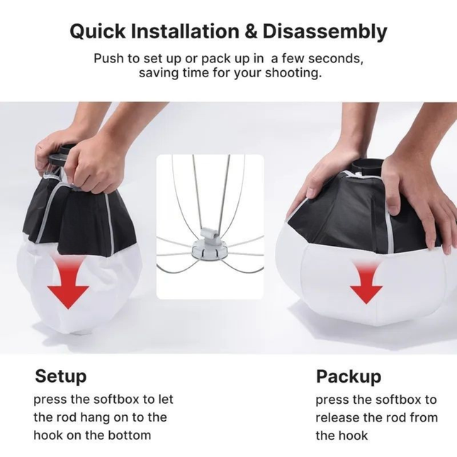 30cm Mini Bowens Lantern Softbox – Foldable 360° Light Diffuser for Photography and Video